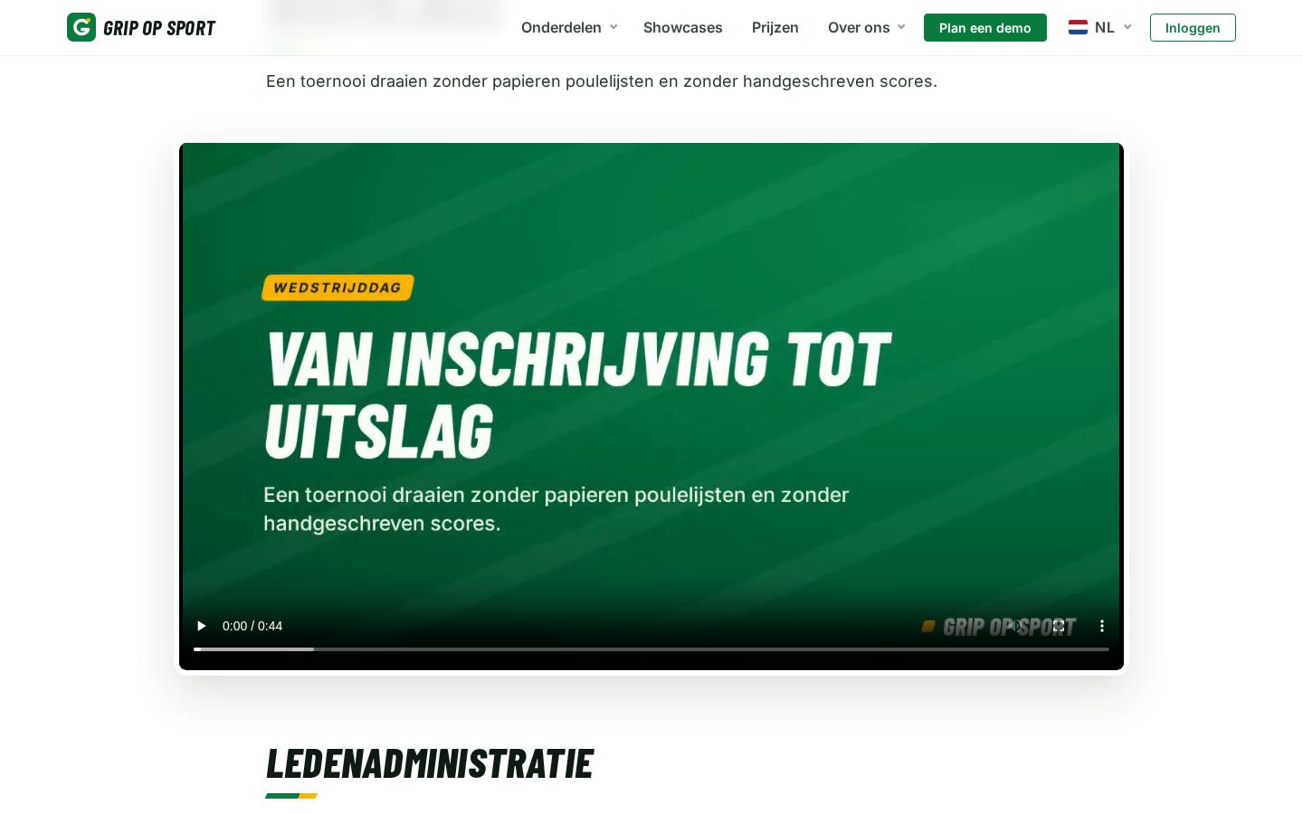 De pagina met korte filmpjes per onderdeel